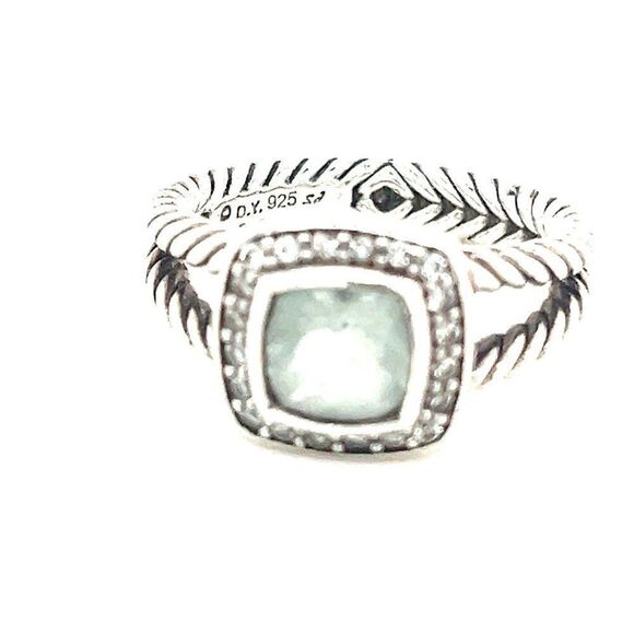D.Y. 925 Prasiolite/Diamonds Albion Ring - Picture 9 of 12